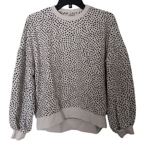 Calia by Carrie Underwood cream & black polka dot sweatshirt size Small